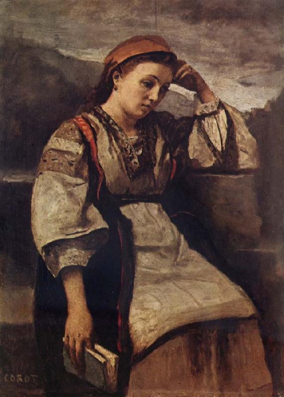 Jean Baptiste Camille  Corot Reverie oil painting picture